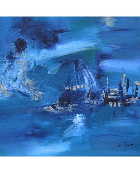 tableau contemporain bleu moderne