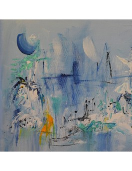petit tableau abstrait bleu
