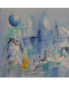 petit tableau abstrait bleu
