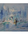 petit tableau abstrait bleu
