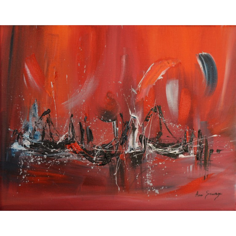 peinture marine rouge noir