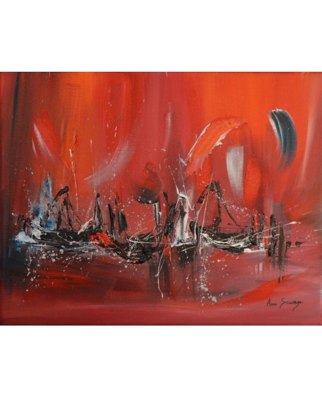 peinture marine rouge noir