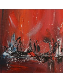 peinture marine rouge noir