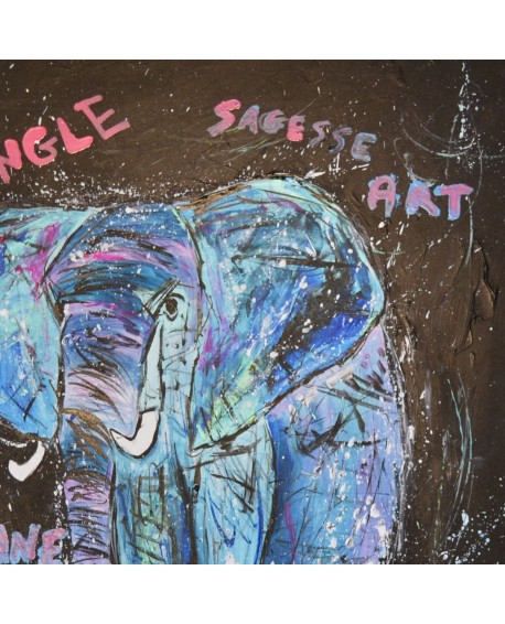 tableau abstrait éléphant