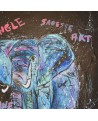 tableau abstrait éléphant
