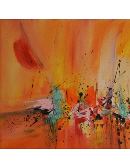 peinture abstraite orange