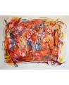 Grand tableau contemporain abstrait multicolore