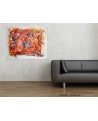 Grand tableau abstrait multicolore