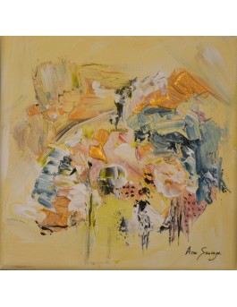 tableau abstrait jaune