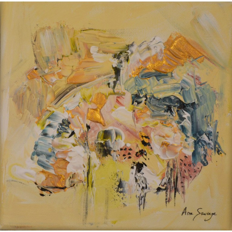 tableau abstrait jaune