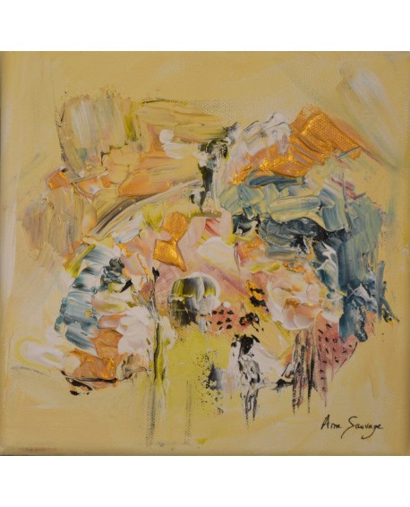 tableau abstrait jaune