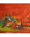tableau abstrait rouge