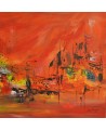 tableau abstrait rouge