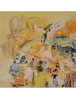 tableau abstrait jaune