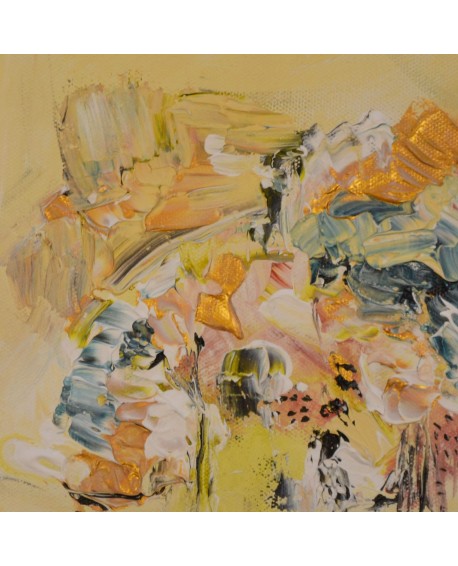 tableau abstrait jaune