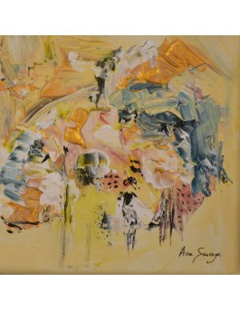 tableau abstrait jaune