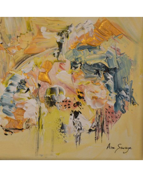 tableau abstrait jaune