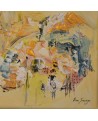 tableau abstrait jaune