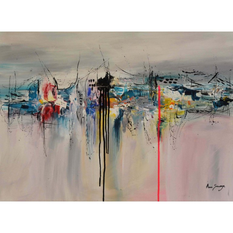 tableau abstrait contemporain coloré