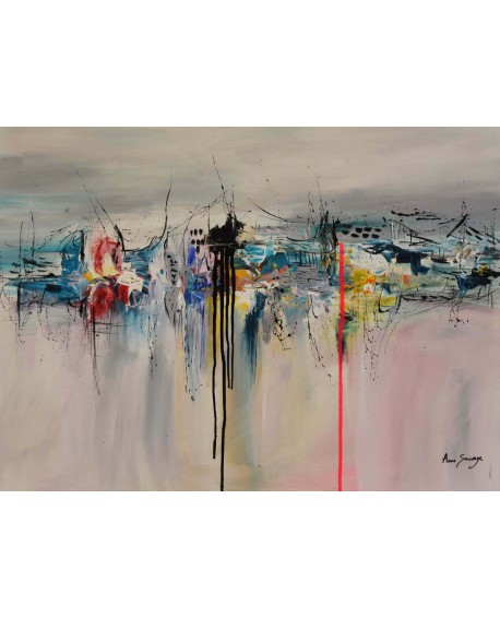 tableau abstrait contemporain coloré