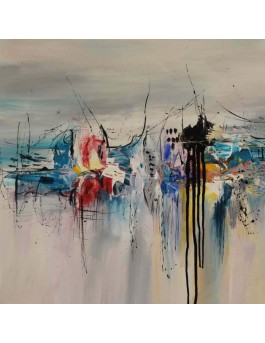tableau abstrait contemporain coloré