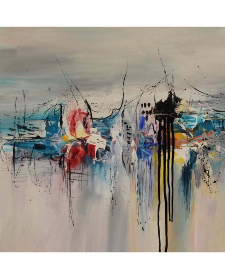 tableau abstrait contemporain coloré