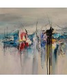 tableau abstrait contemporain coloré