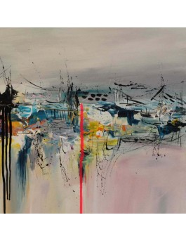 tableau abstrait contemporain coloré