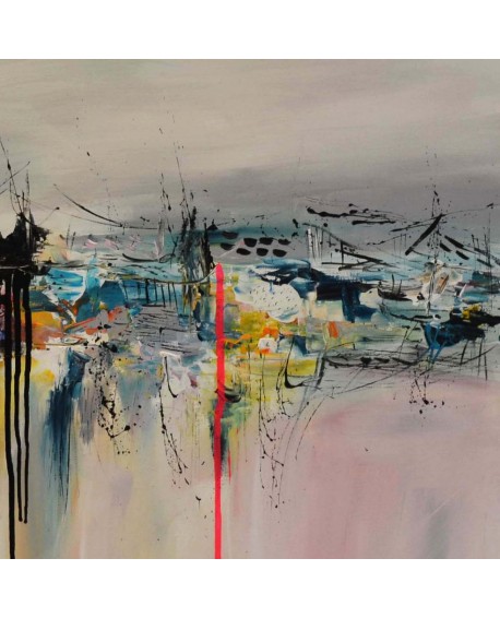 tableau abstrait contemporain coloré