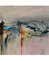 tableau abstrait contemporain coloré
