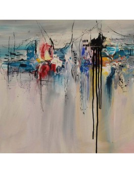 tableau abstrait contemporain coloré