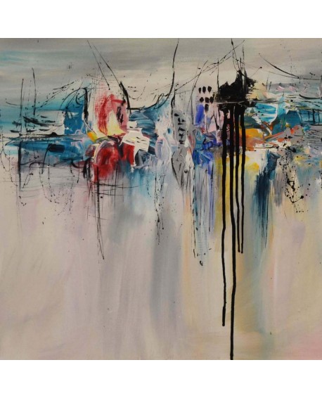 tableau abstrait contemporain coloré