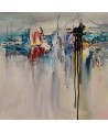 tableau abstrait contemporain coloré