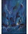 petit tableau abstrait bleu