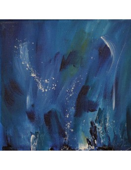 petit tableau abstrait bleu