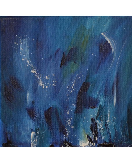 petit tableau abstrait bleu