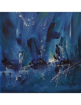 petit tableau abstrait bleu