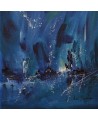 petit tableau abstrait bleu