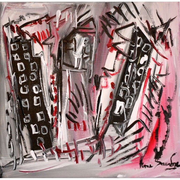 tableau gris noir blanc rouge