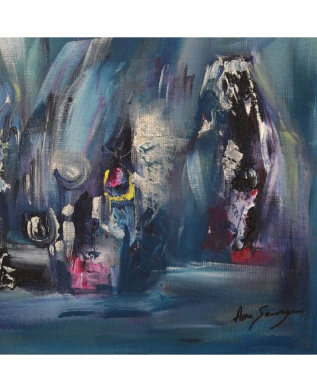petit tableau abstrait bleu