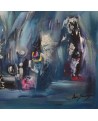 petit tableau abstrait bleu