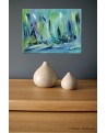 Tableau abstrait moderne vert
