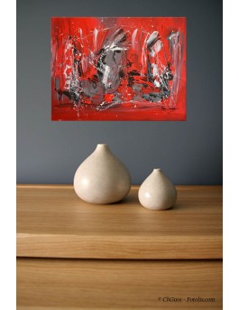 Tableau moderne rouge et noir