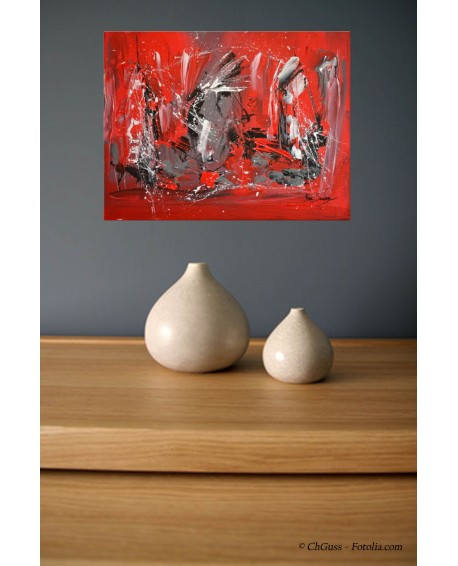 Tableau moderne rouge et noir