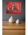 Tableau moderne rouge et noir