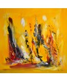 tableau abstrait contemporain jaune