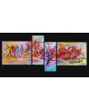 tableau quadriptyque multicolore "colors of life"