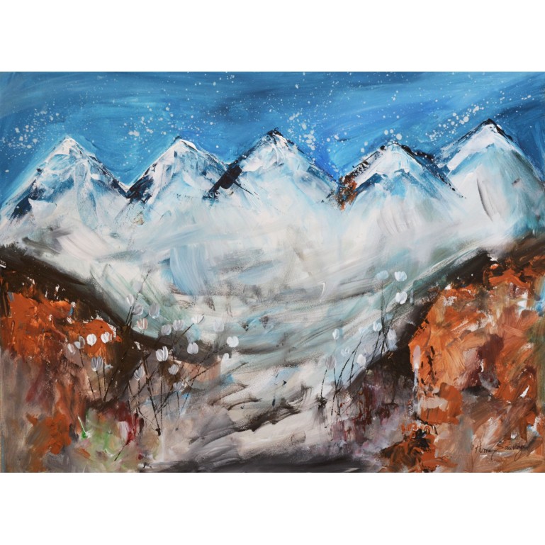 tableau moderne montagnes