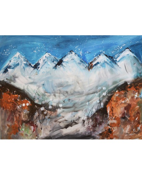 tableau moderne montagnes