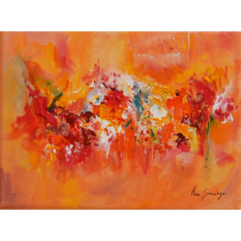 petit tableau abstrait orange